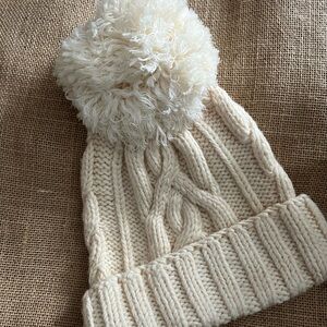 J. Crew Women’s Knit hat with pompom in Ivory